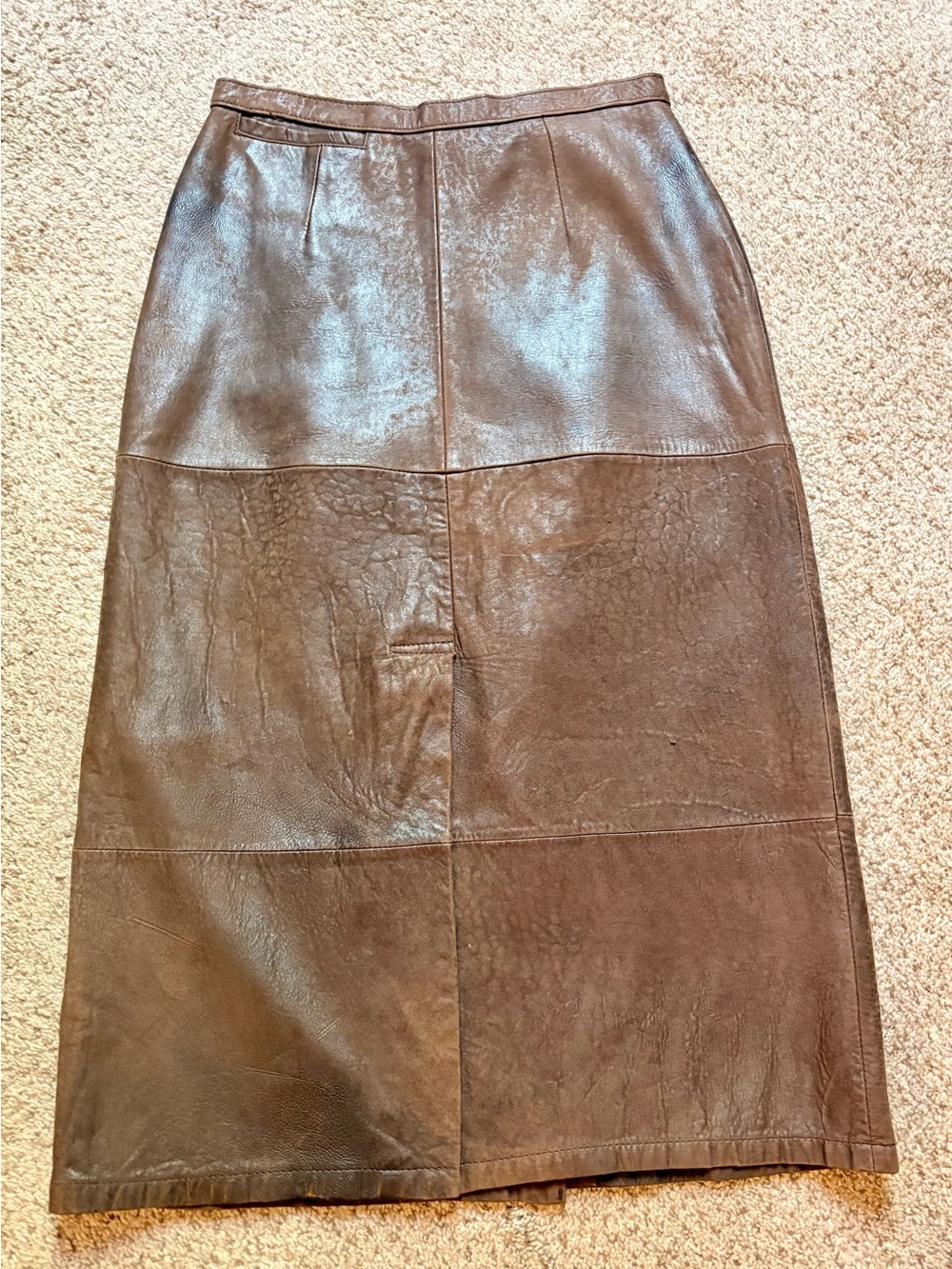 Banana Republic Dark Brown Leather Midi Skirt